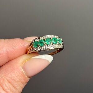 14K Natural Emerald & Diamond Gold Ring, $1445 APPRAISED, size 8